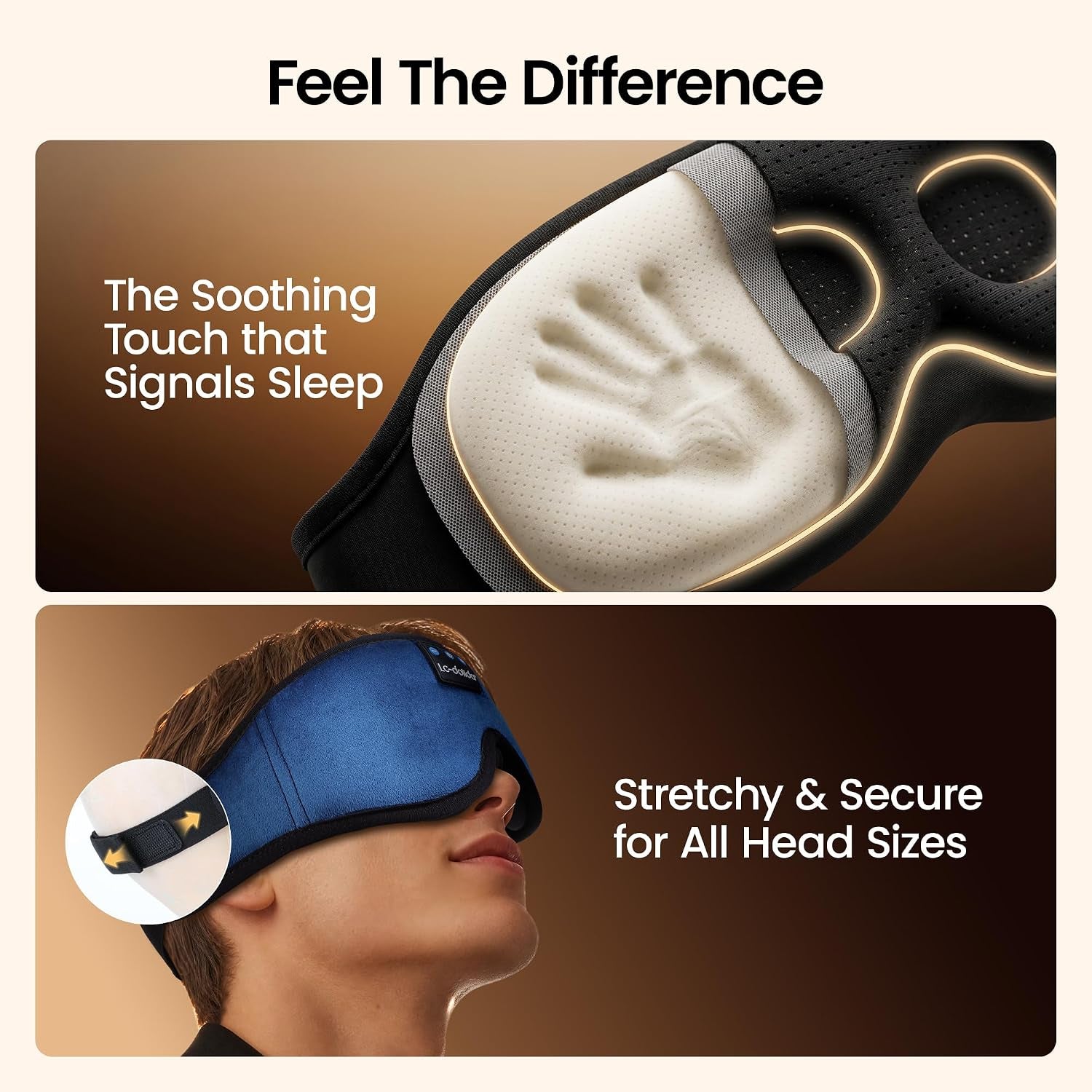 Sleeping Headphones Eye Mask, Sleep Mask with Bluetooth Headphones 3D Eye Mask Wireless Music Cotton Sleep Cover for Side Sleepers Nap Insomnia Air Travel Meditation Gifts for Unisex