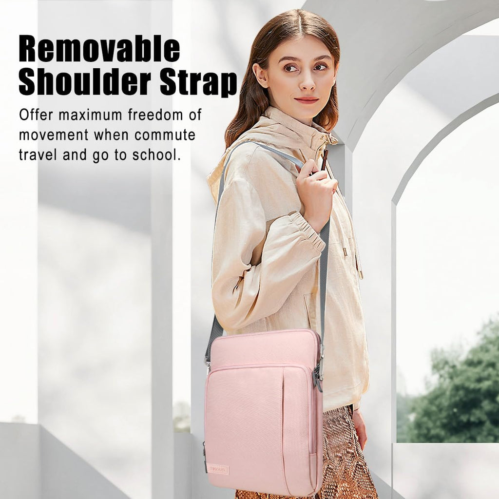 Sleeve Case with Shoulder Strap for Laptop, 13.3-14", Pink | Fit Macbook Neo 13 Inch 2026 Model A3404 with A18 Pro Chip, Carrying Case with Shoulder Strap