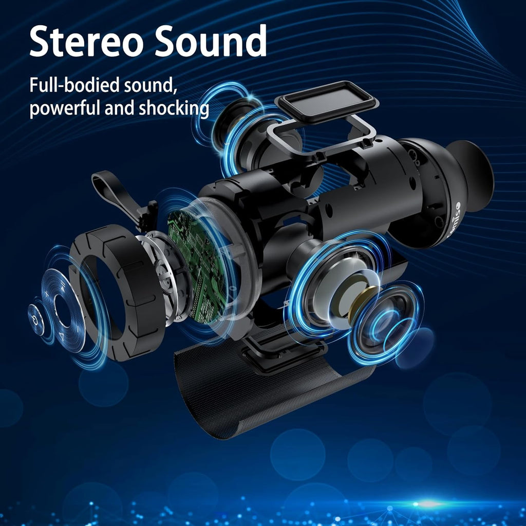 Bluetooth Speaker, IP65 Waterproof, 24H Play, TWS, 360° HD Stereo | 360° Immersive Stereo Sound with Punchy Bass; IP65 Waterproof Design; TWS Pairing; 24-Hour Battery for Home, Camping, Beach.