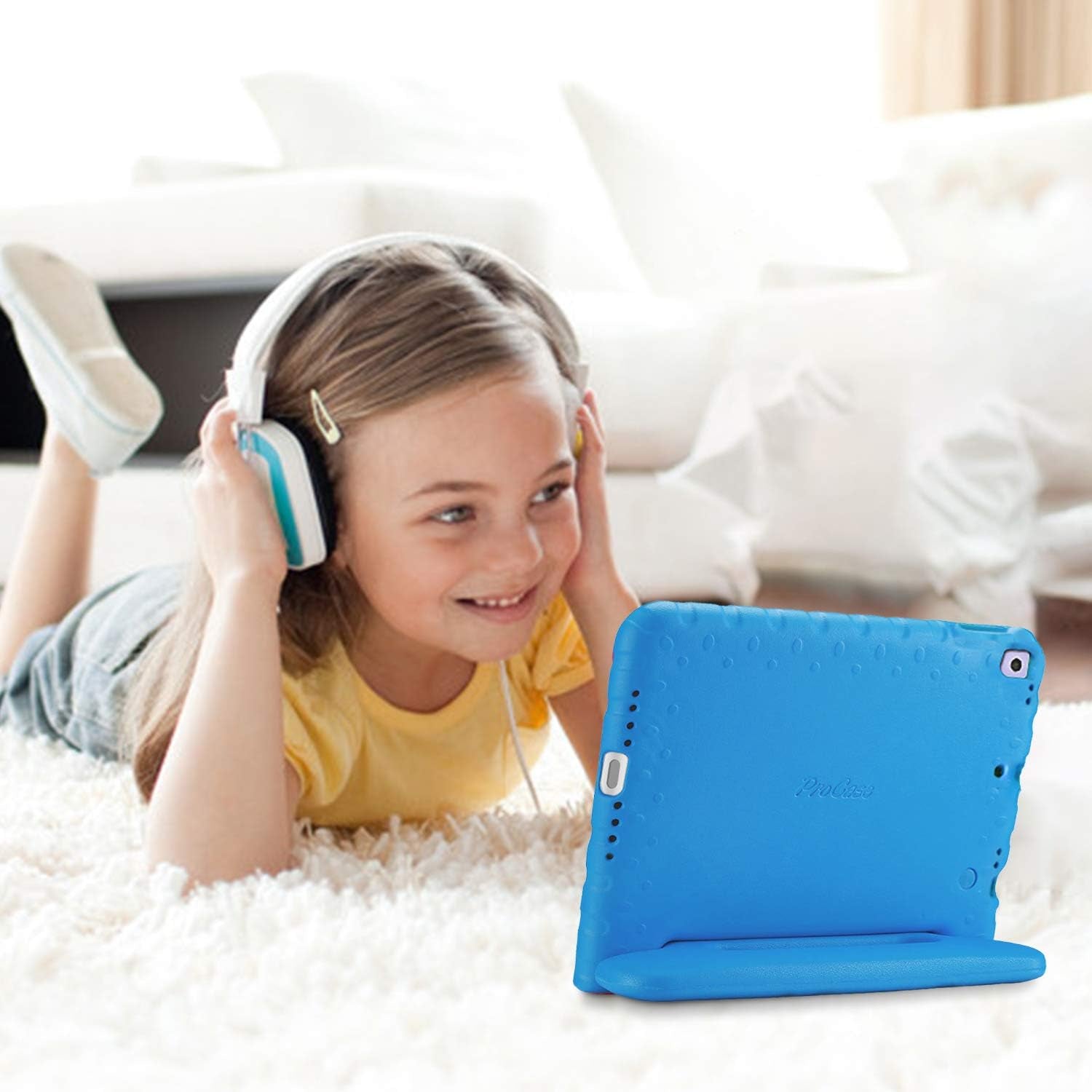 Kids Case for Ipad 9Th Generation/Ipad 8/Ipad 7, Ipad 10.2 Case 2021 2020 2019/Ipad Air 10.5/Ipad Pro 10.5 Kids Case, Shockproof Lightweight Case with Convertible Handle -Blue | 2021