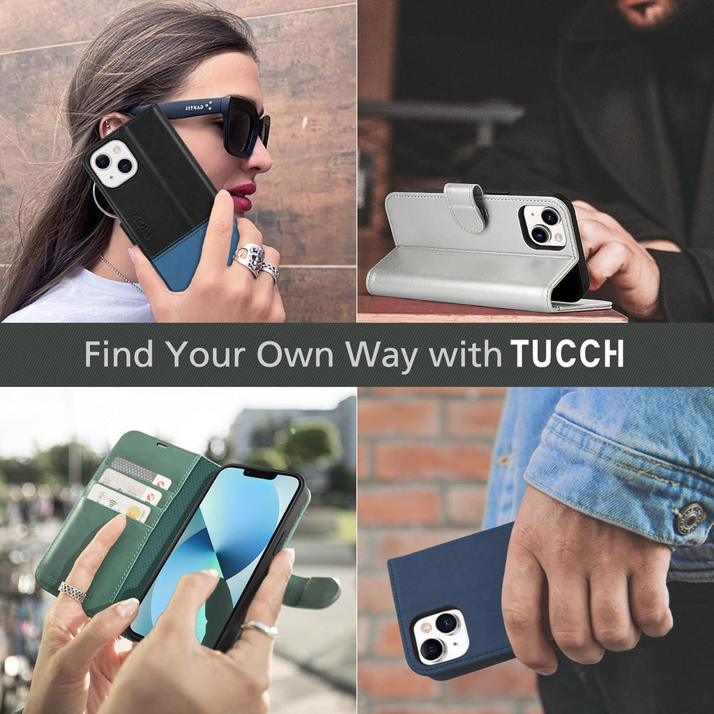 Wallet Case for Iphone 13 (6.1") 2021, 3 Card Slots, Red | RFID Blocking, Viewing Stand, Shockproof TPU Shell, PU Leather, Magnetic Closure, Protective Folio Flip Cover