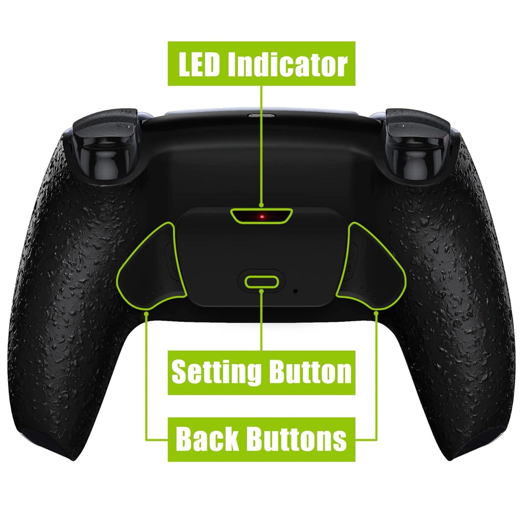 Textured Black Back Paddles Programable Rise V4 Remap Kit for PS5 Controller BDM-030 040 050 060, Upgrade Board Redesigned Back Shell Buttons Attachment for PS5 Controller - NO Controller