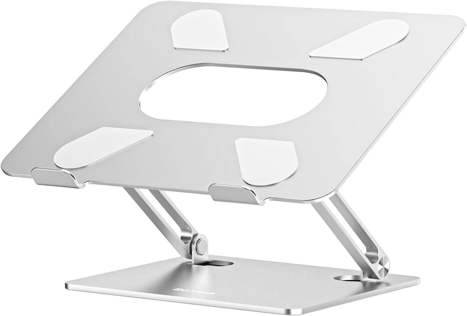 Laptop Stand, Adjustable Multi-Angle Riser, up to 17 Inches, Silver | Sturdy Alloy Steel, Heat-Vent Design and Silicone Pads Support Laptops up to 17 Inches, Including Macbook and Surface