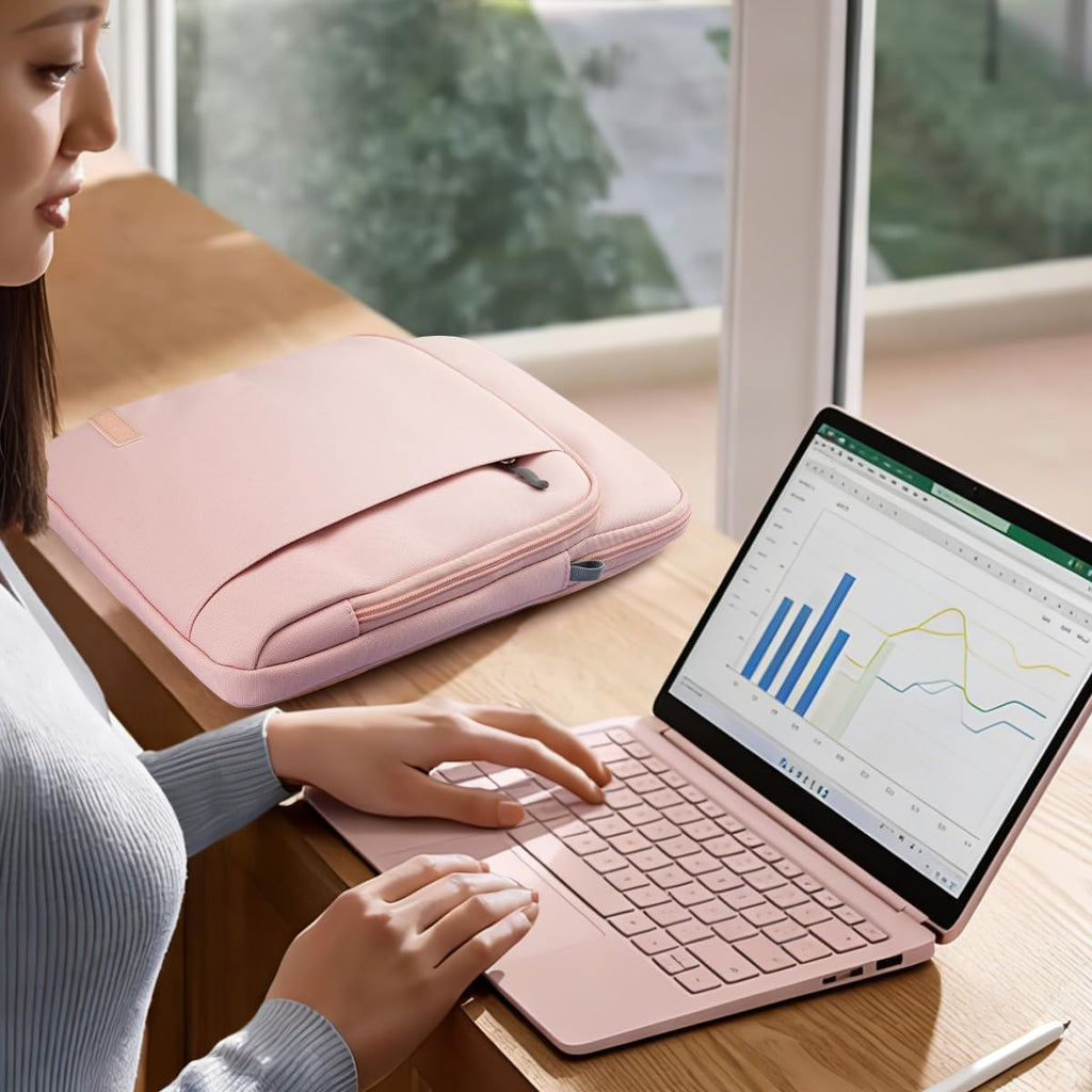 Sleeve Case with Shoulder Strap for Laptop, 13.3-14", Pink | Fit Macbook Neo 13 Inch 2026 Model A3404 with A18 Pro Chip, Carrying Case with Shoulder Strap