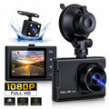 Dash Cam Front and Rear, 1080P Full HD Dash Camera, Dashcam with Night Vision, Car Camera with 3-Inch LCD Display, G-Sensor, Loop Recording, WDR