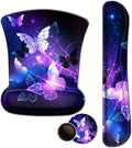 Mouse Pad with Wrist Support and Keyboard Wrist Rest Pad Set,Ergonomic Mouse Pads for Computers Laptop,Non-Slip Comfortable Mousepad W/Raised Memory Foam for Easy Typing & Pain Relief (Arts Butterfly)