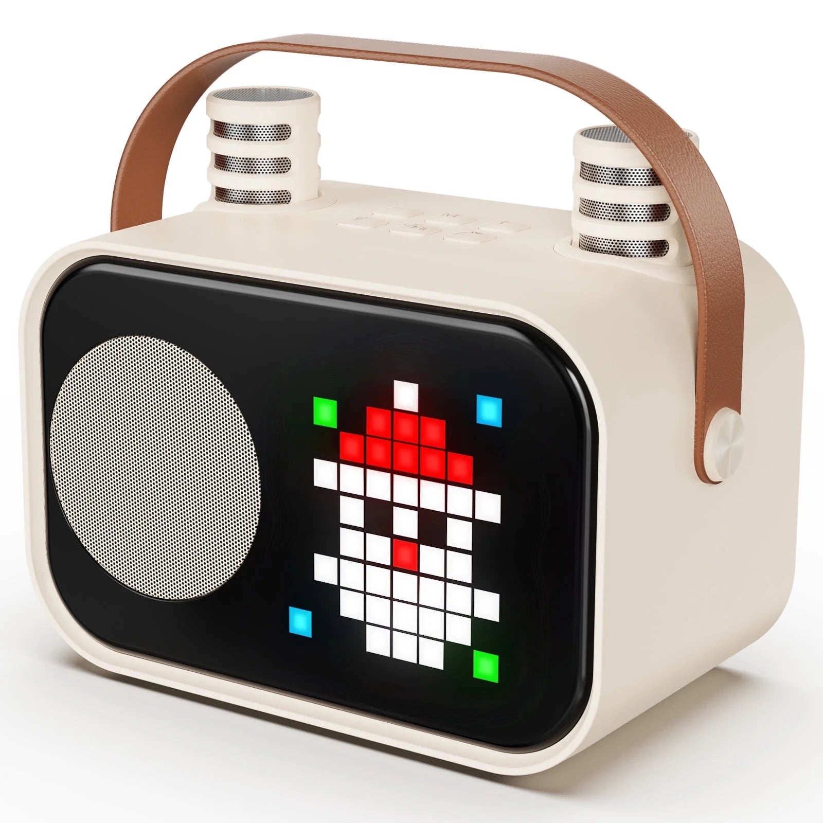 Karaoke Machine for Kids Adults, Mini Karaoke Machine for Singing, Portable Party Speaker with Microphone, 15+ Pixel Animation, Kids Toy Gift