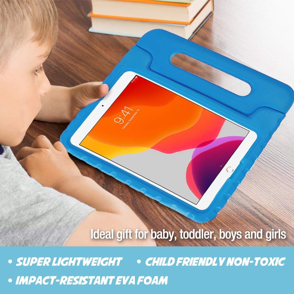 Kids Case for Ipad 9Th Generation/Ipad 8/Ipad 7, Ipad 10.2 Case 2021 2020 2019/Ipad Air 10.5/Ipad Pro 10.5 Kids Case, Shockproof Lightweight Case with Convertible Handle -Blue | 2021