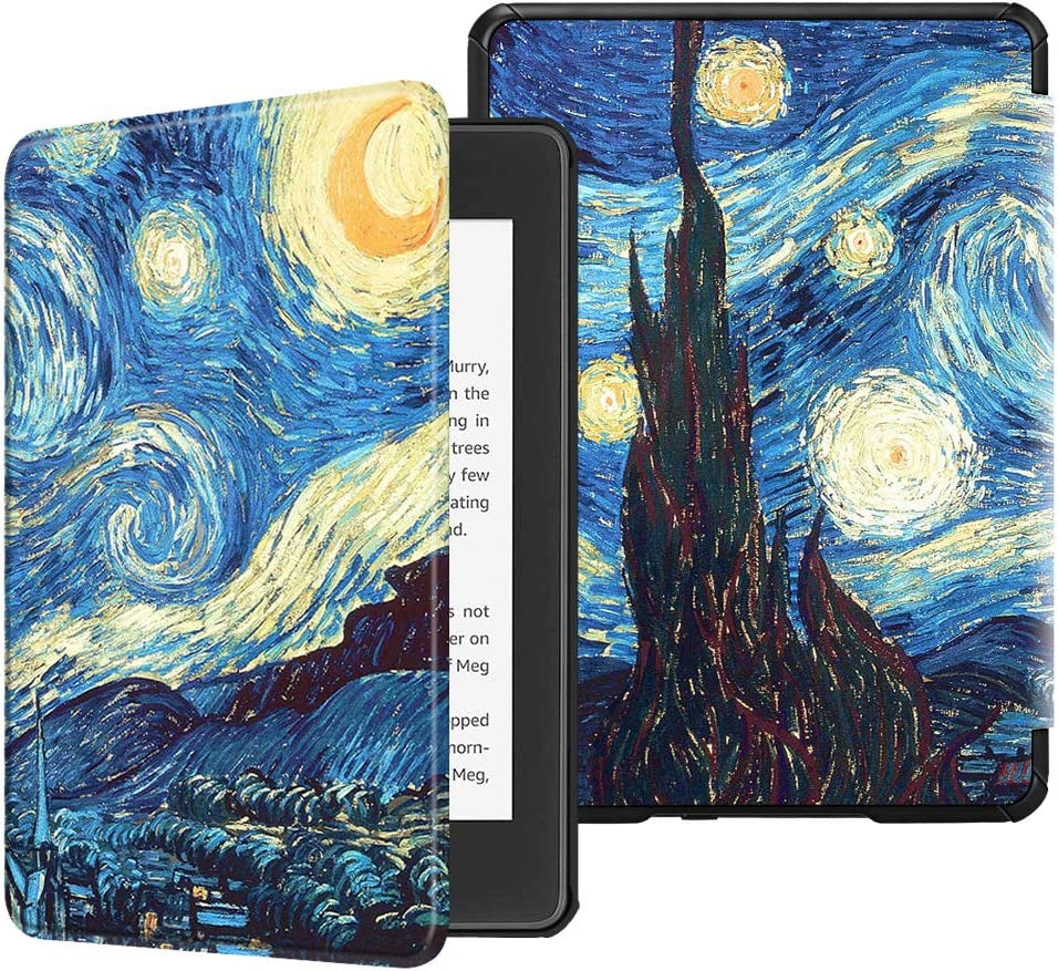 Slimshell Case for 6" Kindle Paperwhite 10Th Gen 2018, Starry Night | Slim Lightweight Cover, Premium PU Leather with Hard Back Shell, Magnetic Closure, Auto Wake/Sleep